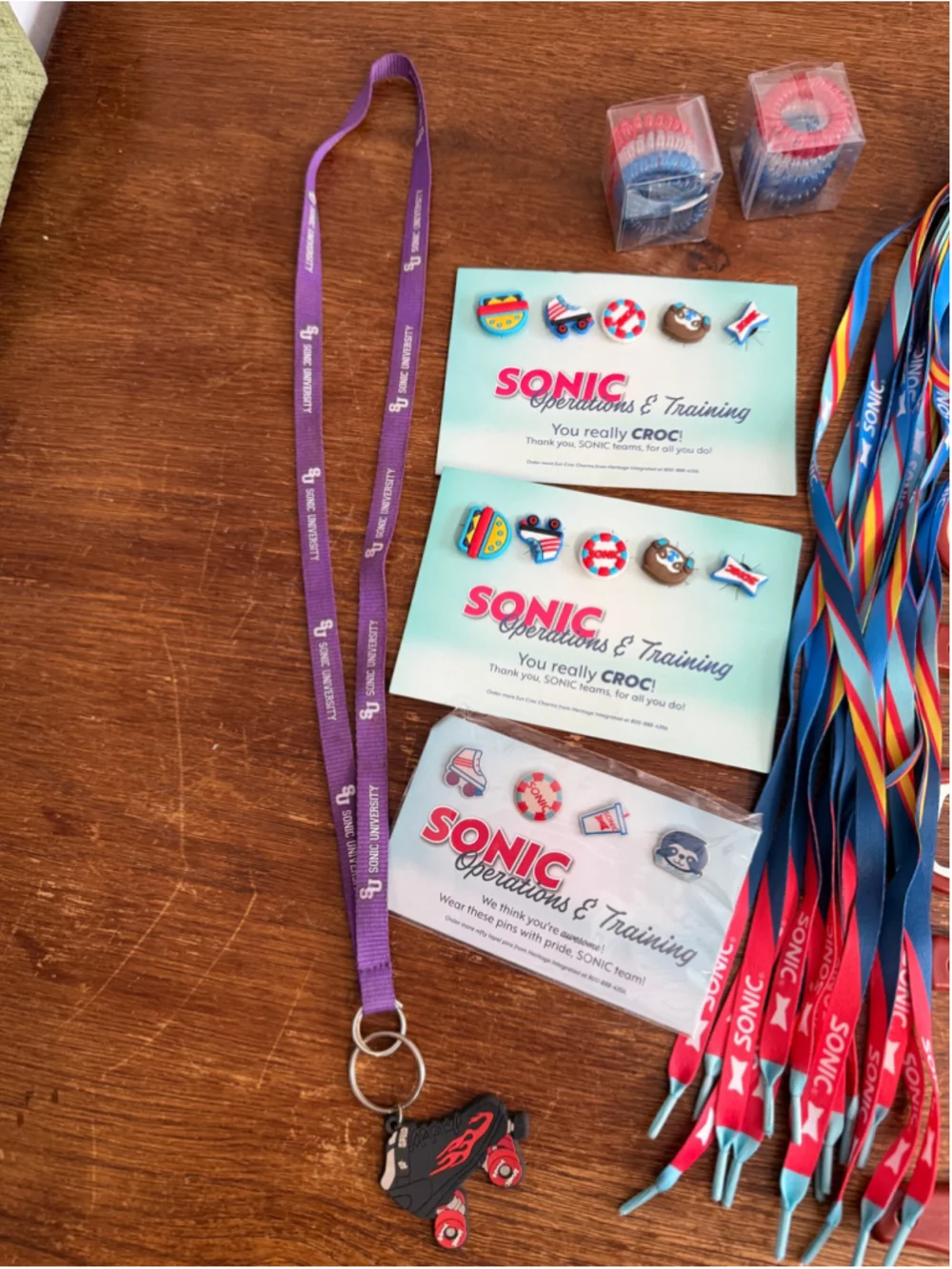 Sonic Drive-In Employee Promotional Lot 16 Shoelaces 5 Bottle Openers Croc Charm